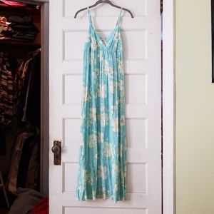 Light turquoise maxi with flowers